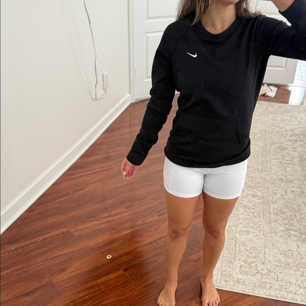 Nike Women's Black Sweatshirt with White Logo